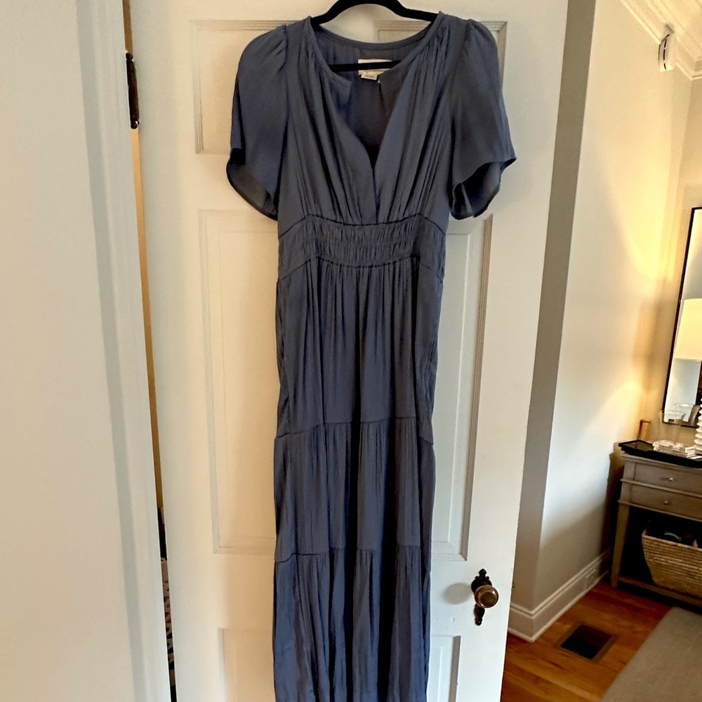 Blue Silk Somerset Anthro Dress